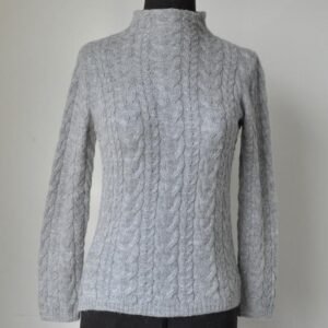 Jersey Alpaca Cuello Mock Trenzas