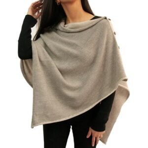 Poncho Alpaca Multiusos Con Botones