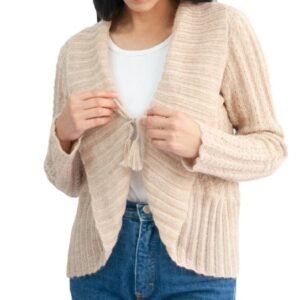 Cardigan Alpaca Textura y Detalle Blondas